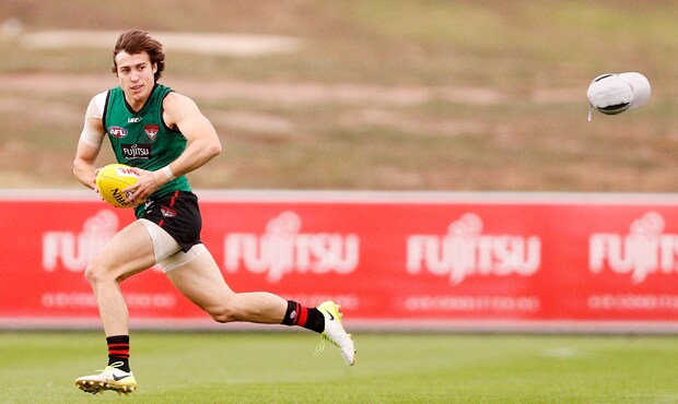 Pigeon_webhero.jpg Andrew McGrath is still learning his new midfield role for the Bombers.